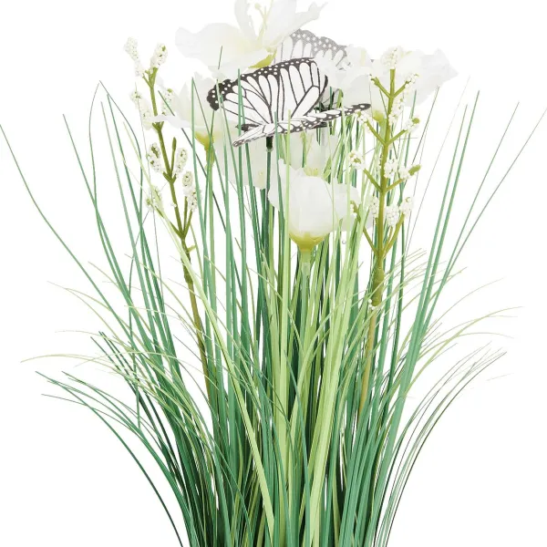 Fashion Kunstgrashalm Met Bloemen En Vlinders Kunstplanten & -Bloemen