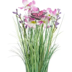 Fashion Kunstgrashalm Met Bloemen En Vlinders Kunstplanten & -Bloemen