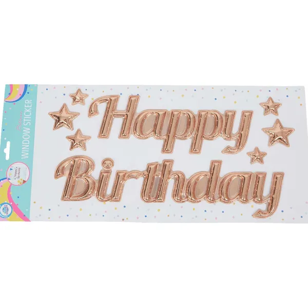 New Party Universe Happy Birthday Ballon-Raamsticker Knutselen