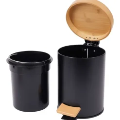 Sale Pedaalemmer Met Bamboe Prullenbakken